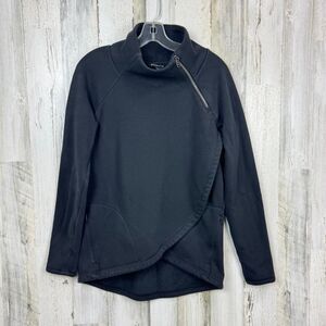 ATHLETA Cozy Karma Asym Pullover Blue Sz Small Long Sleeve Mock Neck Sweatshirt